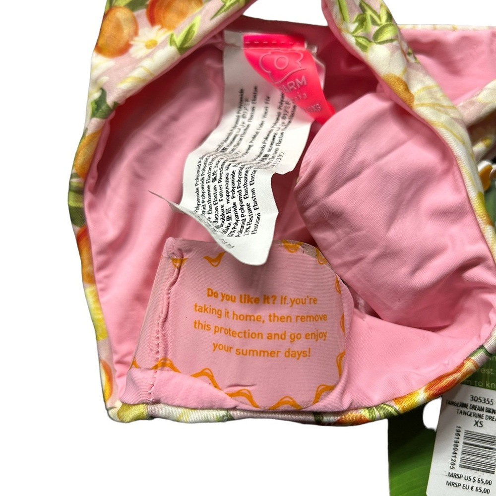 FARM RIO eco friendly Tangerine Dream low rise cheeky bikini bottoms size XS NWT - Picture 5 of 5